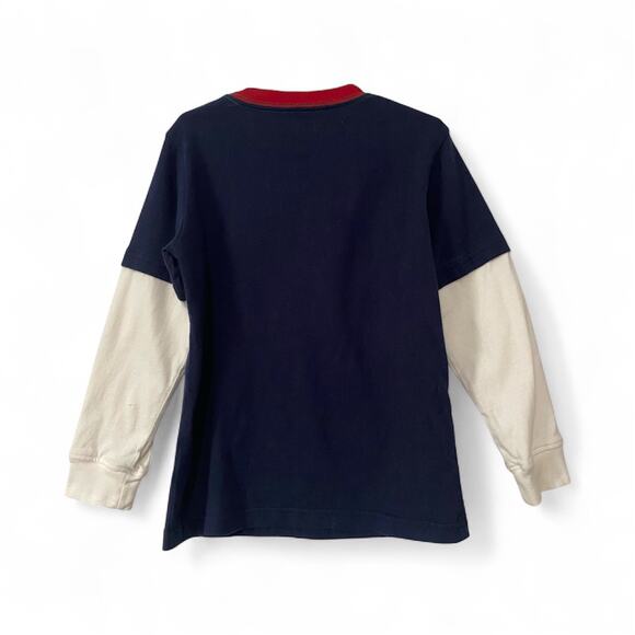 Gymboree Boys Navy Embroidered Graphic Layered Long Sleeve Shirt Christmas SZ 5T - Picture 2 of 6